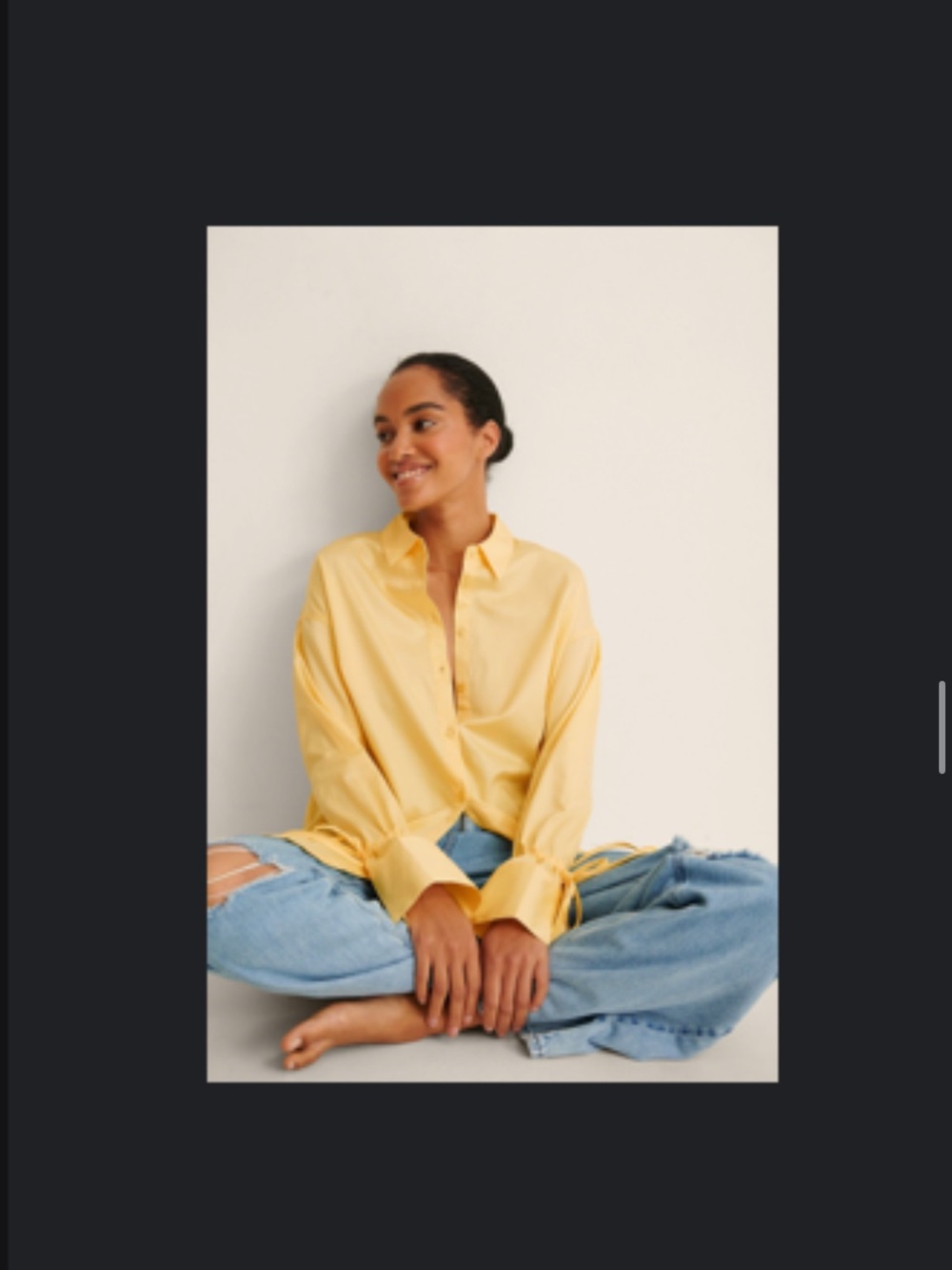 Women's Yellow Button-Down Shirt - Relaxed Collar Button Front